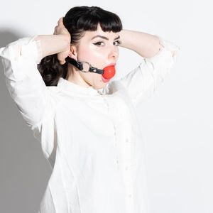 Marc Jacobs pleated chiffon trim shirt